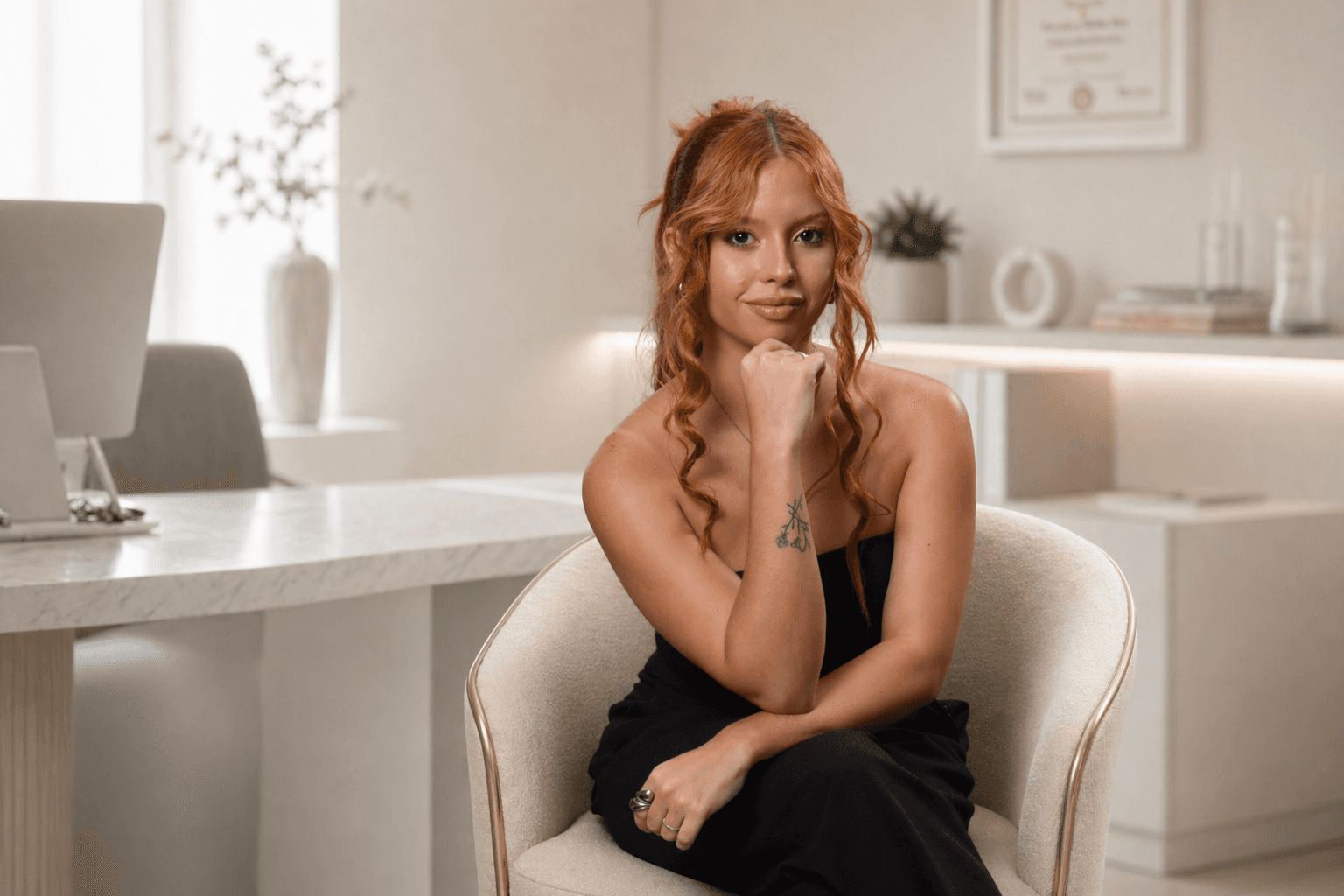 Maria Eduarda Mérida no consultório
